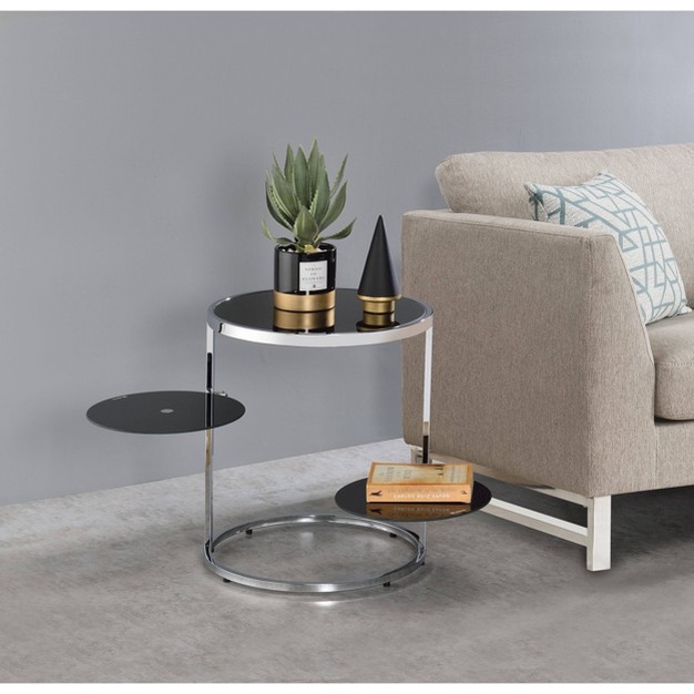 Lynch Side Table Black chrome Acme Furniture