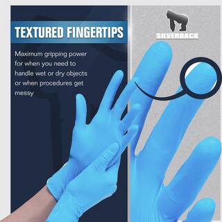 Silverback Blue Large 3.5 mil Nitrile Disposable Work Gloves Latex-Free (Box of 100) GLV-100PK-L