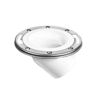 Oatey 3 in. PVC Open Spigot Toilet Flange with 45 Deg. Angle and Stainless Steel Ring 436652