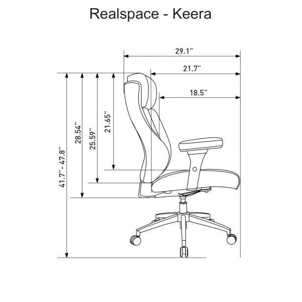 Modern Comfort Keera Bonded Leather Mid-Back Manager's Chair， Gray/Chrome， BIFMA Certified