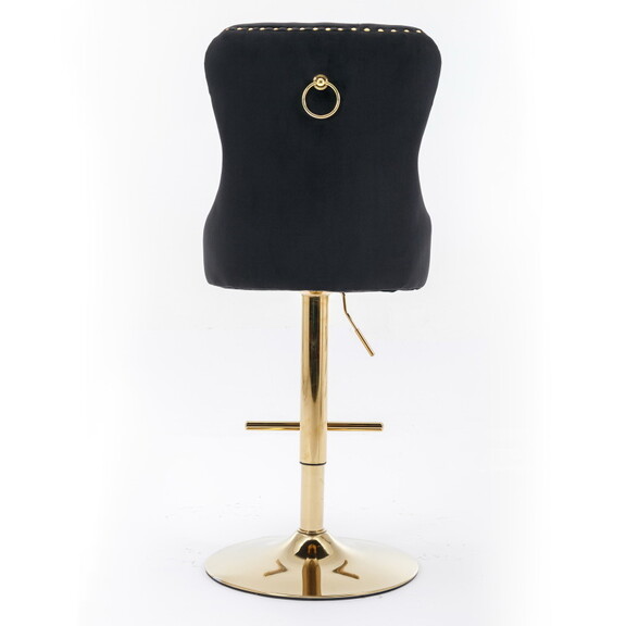 A A Furniture Thick Golden Swivel Velvet Barstools...