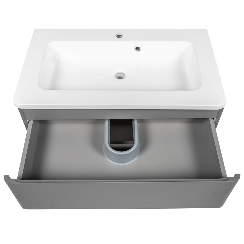 Modern Wall Mounted Bathroom Vanity with Washbasin  Comfort Collection with Mirror Simple 40\