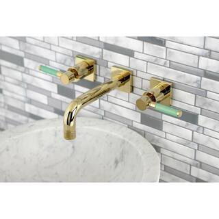 Kingston Brass Concord 2-Handle Wall-Mount Bathroom Faucets in Polished Brass HKS6122DL