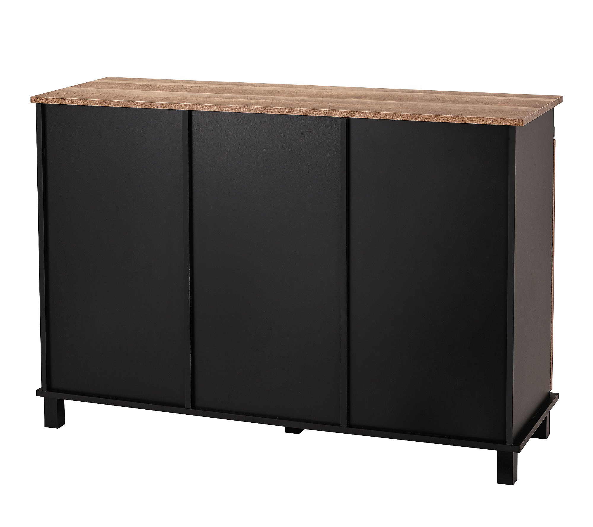 Glitzhome Modern Industrial Black Serving Sideboard Table