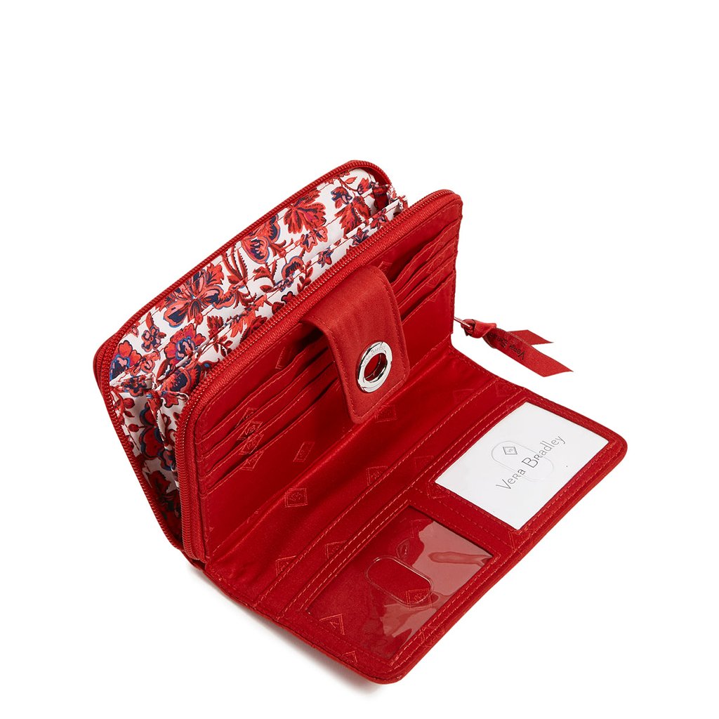 Vera Bradley  RFID Turnlock Wallet in Recycled Cotton Cardinal Red