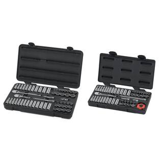 GEARWRENCH 14 in. and 38 in. Drive 12-Point SAEMetric Ratchet and Socket Mechanics Tool Set (108-Piece) 8035108C