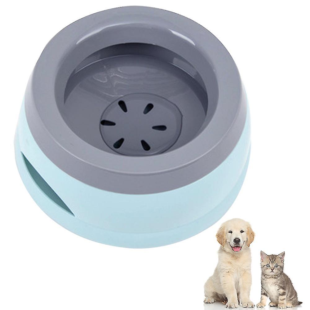 Miman No Spill Dog Water Bowl For Home And Travel， No More Wet Floors Blue