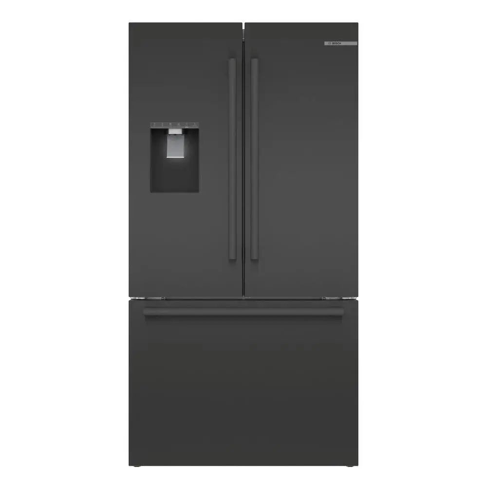 Bosch 500 Series 36 in. 22 cu. ft. Smart Counter Depth French Door Refrigerator in Black Stainless Steel Internal Water  Ice B36CD50SNB