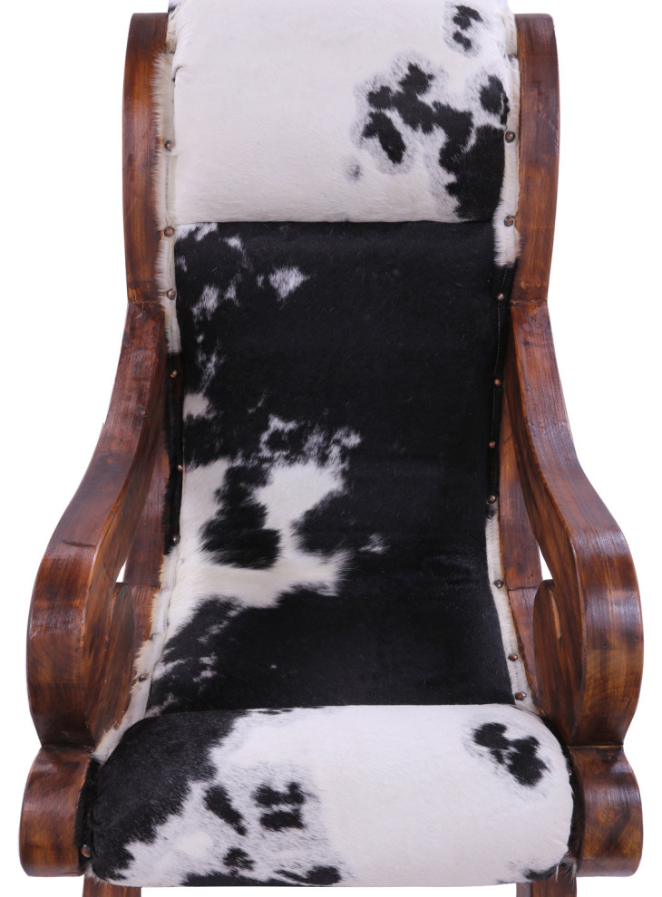 Reclaimed Wood Hair On Cowhide Handcrafted Chair C215 FC   Rustic   Armchairs And Accent Chairs   by Manhattan Rugs  Houzz