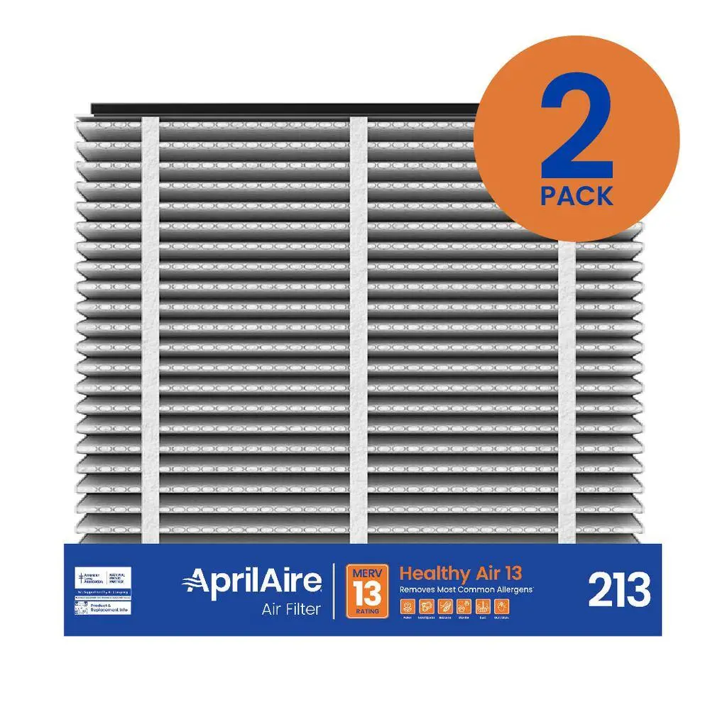 AprilAire 20x25x4 213 Air Cleaner Filter for Whole-House Air Purifier Models 1210162022102216 and 4200 MERV 13 (2-pack) 213 02