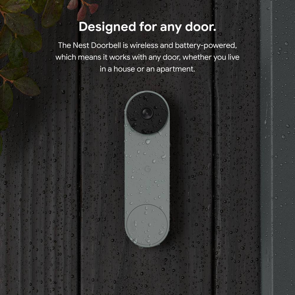 Google Nest Doorbell (Battery) - Smart Wi-Fi Video Doorbell Camera - Ivy GA02075-US