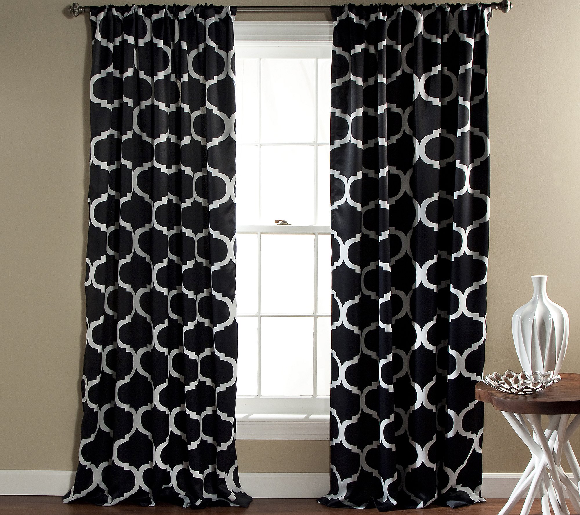 Geo Blackout Set of 2 Window Curtains by Lush Decor