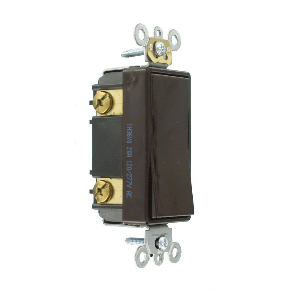 Leviton 20 Amp Decora Plus Commercial Grade 3-Way Rocker Switch Brown 5623-2