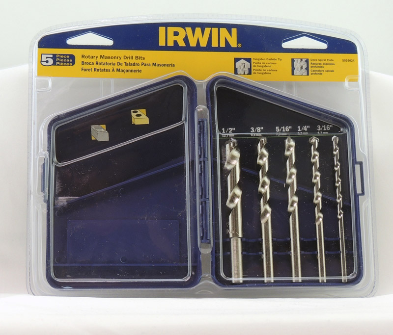 Irwin Tungsten Carbide Tipped Masonry Drill Bit Set 5 pc