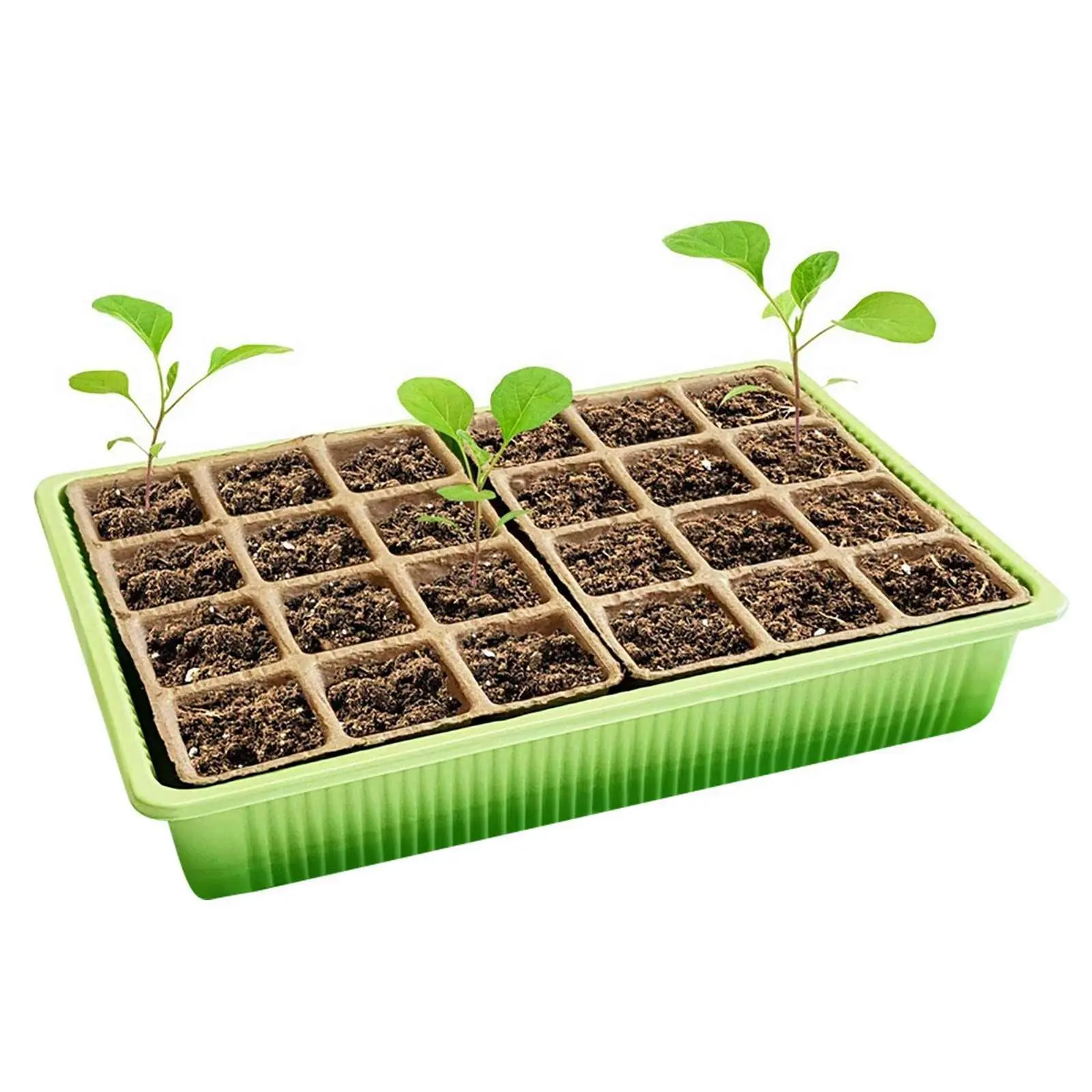 24 Holes Seed Starter Trays Nursery Pots Seedling Tray Plastic Nursery Pots Planting Seed Tray Base Garden Grow Box Supplies