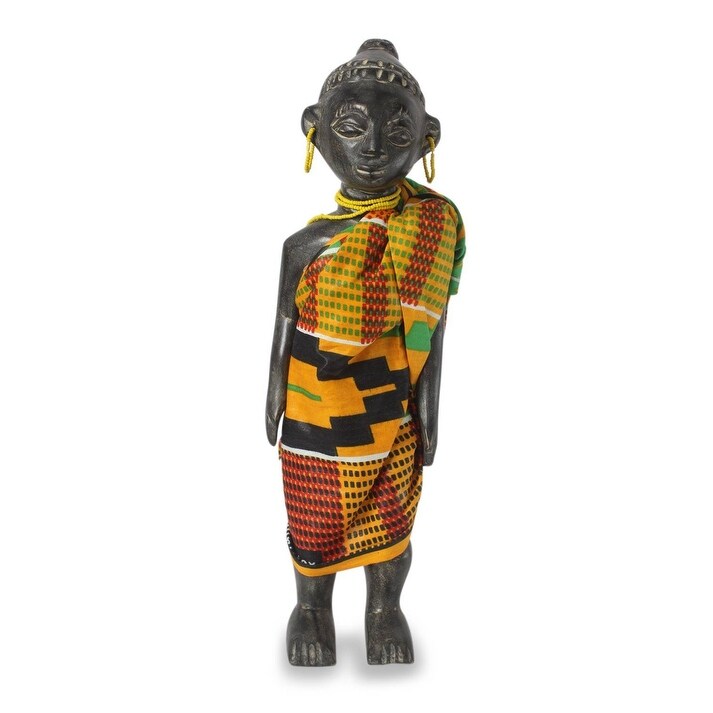 Handmade Wood Sculpture  'Ghana Queen Mother' (Ghana)   14.5\