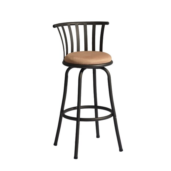 Swivel Counter Height Brown Bar Stools， Set of 2