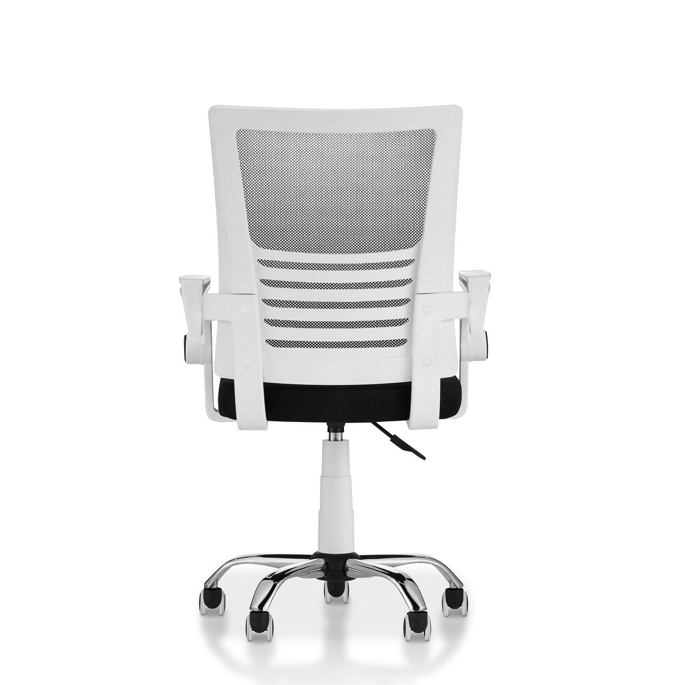 Moss Contemporary White Fabric Height Adjustable Desk Chair by Furniture of America