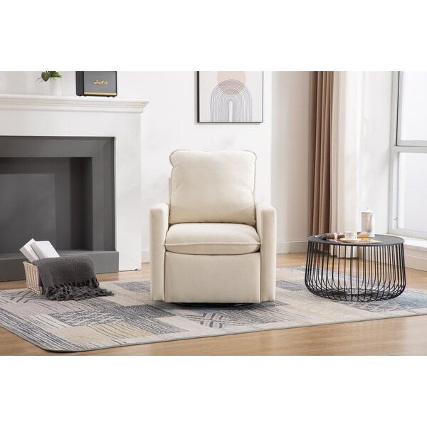 Swivel Round Accent Chair Sofa Lounge Armchair for Livingroom， Beige