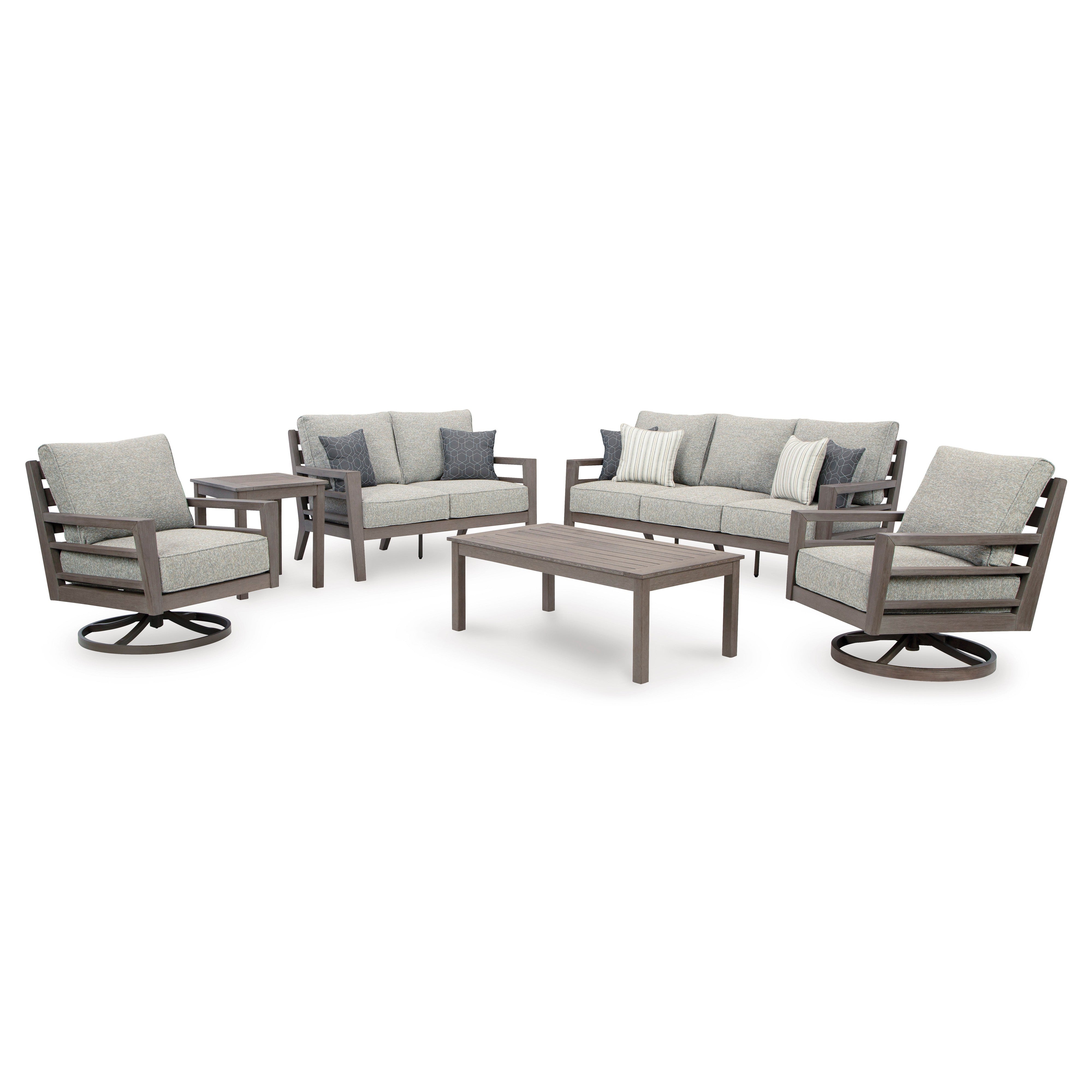 Poly Teak Taupe Outdoor Deep Seating Sets