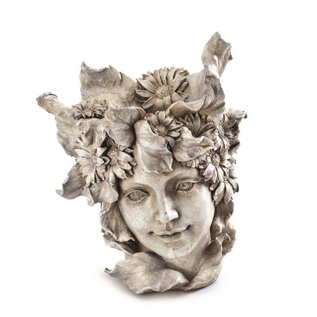 NAPCO 13014 Garden Fairy Head Planter Garden Statue