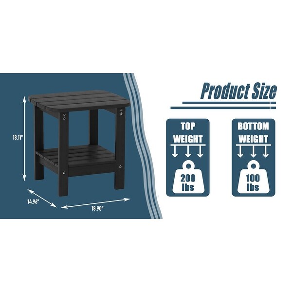 Clihome HIPS Outdoor Double Floor Resin Side Table