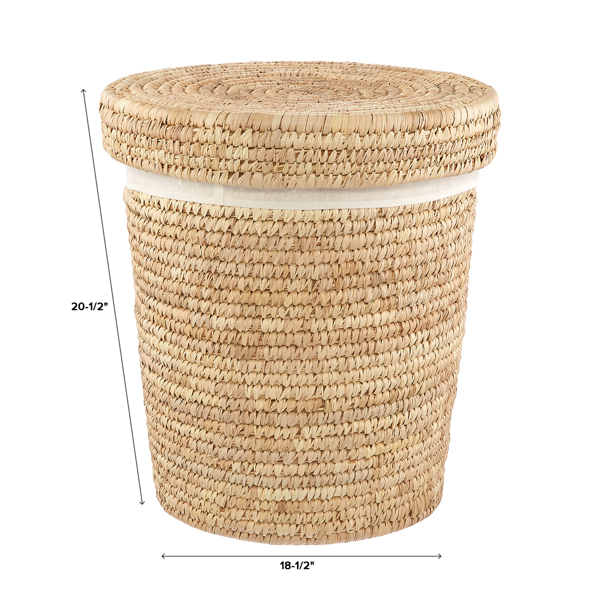 Round Palm Leaf Tapered Hamper