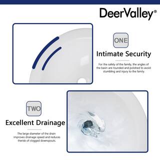 DEERVALLEY Liberty White Vitreous China Pedestal Combo Bathroom Sink in U-Shape Design with Overflow DV-1P523