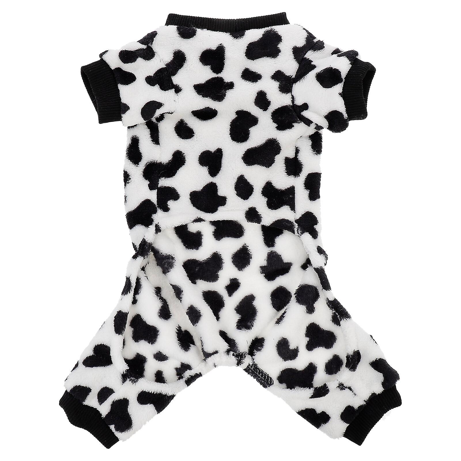 Cow Spot Pattern Polyester Dog Clothes Autumn Winter Clothes Pet Coat Dog Clothes Small Pet Dog Coat Size Xl