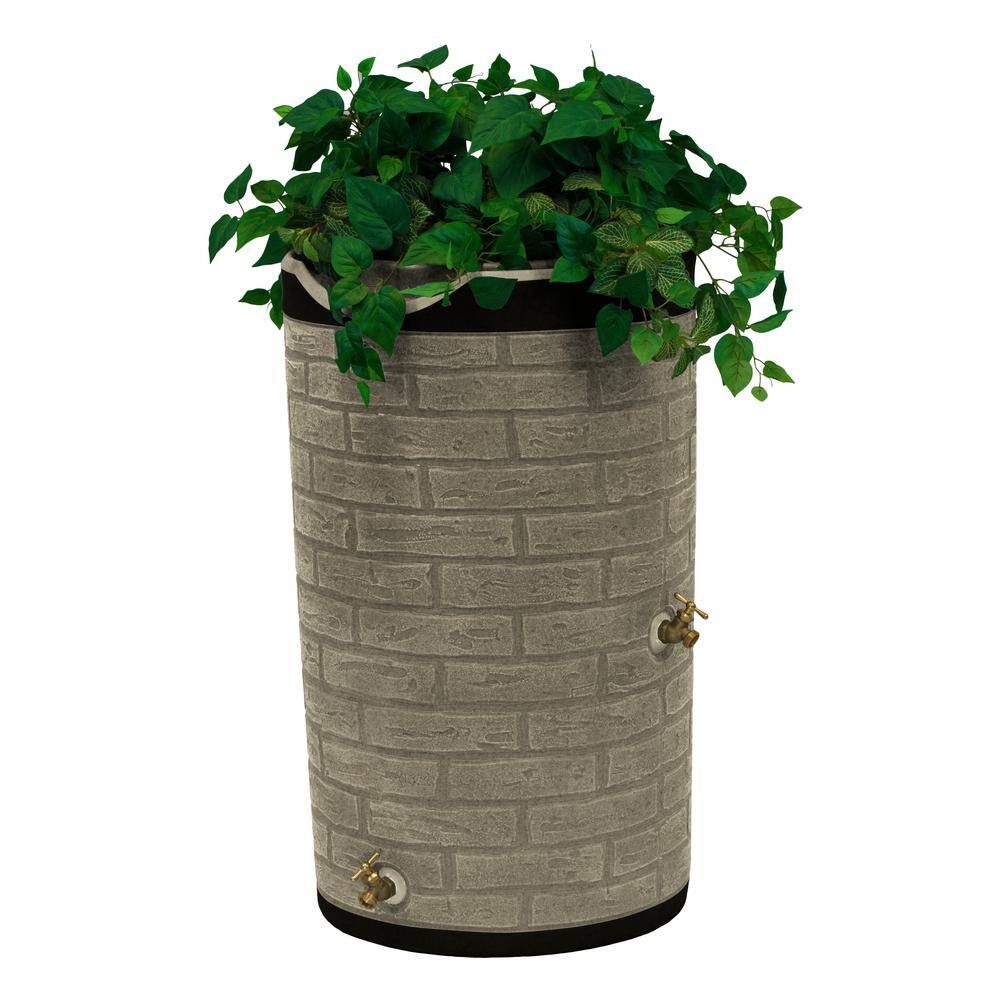 Good Ideas Impressions Downton 50 Gallon Darkened Ribs Sandstone Rain Barrel IMP-D50-DR-SAN