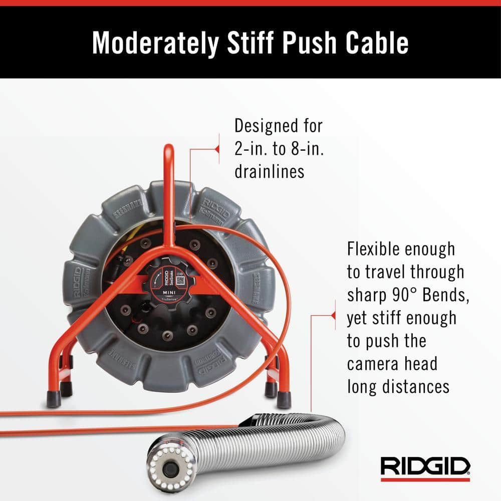 RIDGID SeeSnake Mini Sewer/Drain/Pipe Inspection Camera Reel (200 ft. Cable for 1-1/2 in.- 8 in. Lines), TruSense Technology 63628