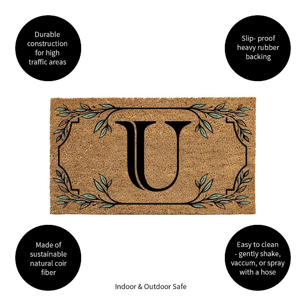 X 16 quot Monogram Coir Mat Letter quot u quot