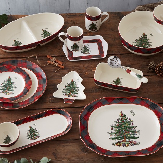 Spode Christmas Tree Tartan 7 75 Inch Salad Plate 7 75 Inch