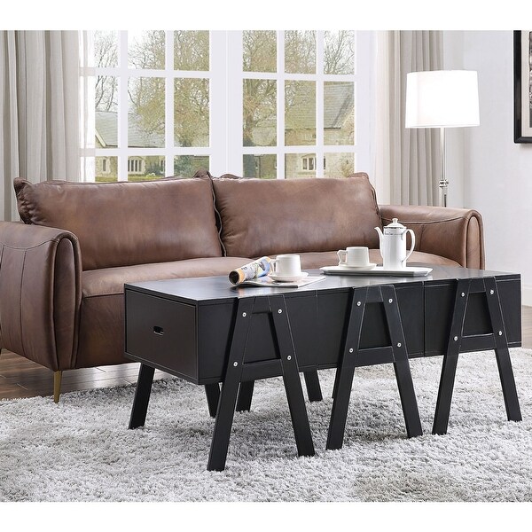 Rectangular Convertible Coffee Table in Black Finish