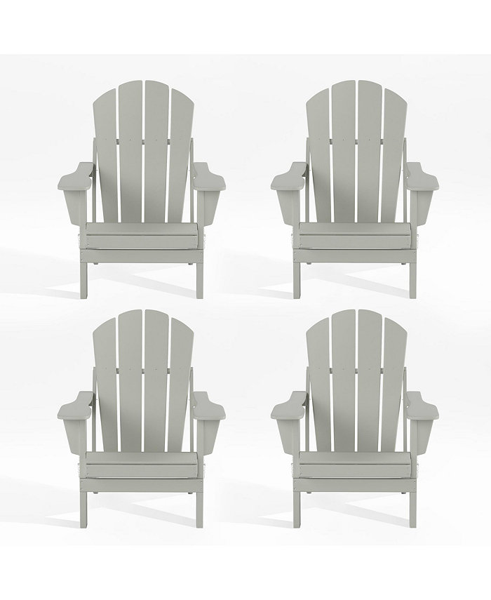 WestinTrends All-Weather Contoured Outdoor Poly Folding Adirondack Chair (Set of 4)