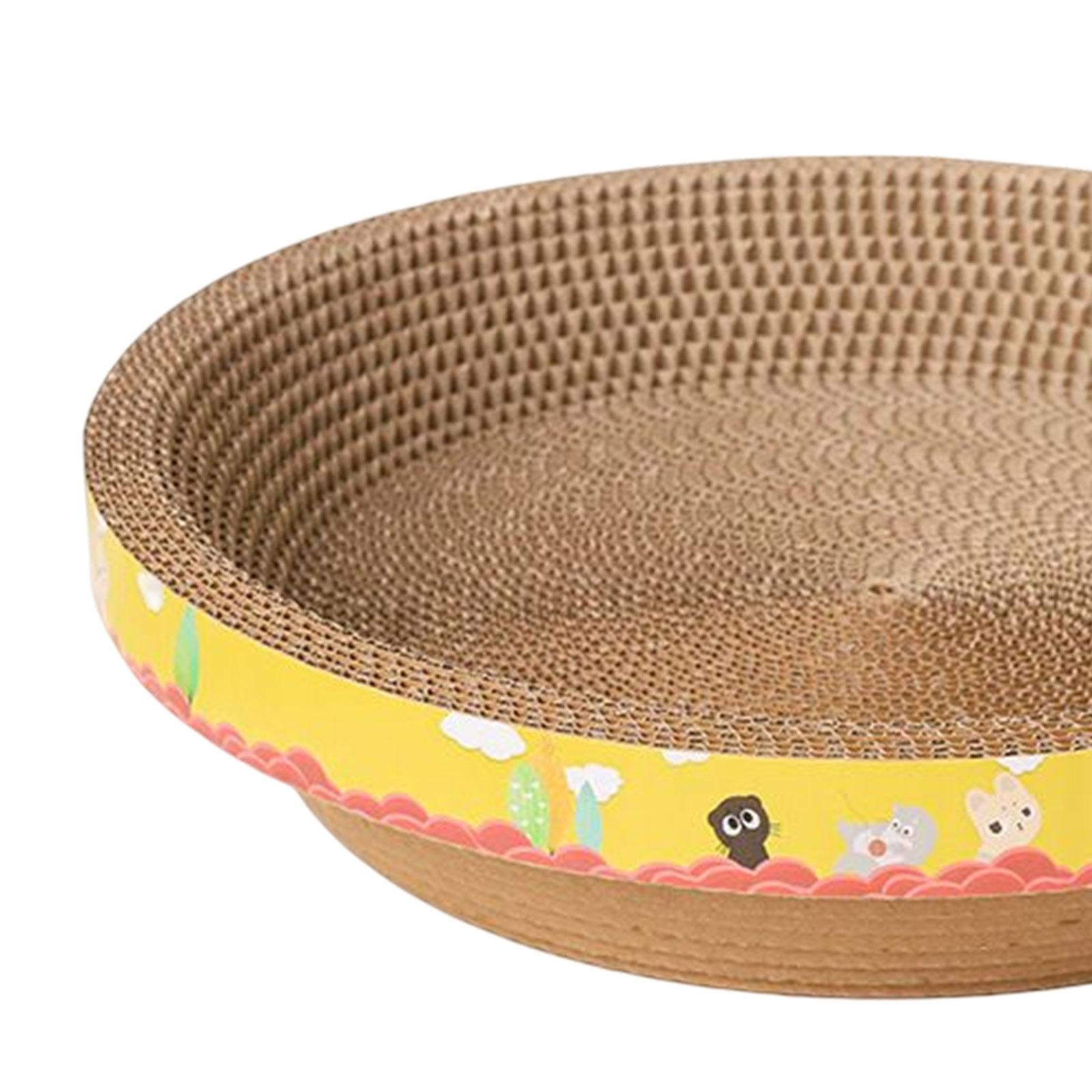 2Pcs Cat Scratcher Cardboard Scratching Bed Wear Resistant Nest Sofa Corrugated Scratch Pad for Small Medium Large Cats， Playing， Kitty Kitten 32cmx9cm 50cmx12cm Yellow