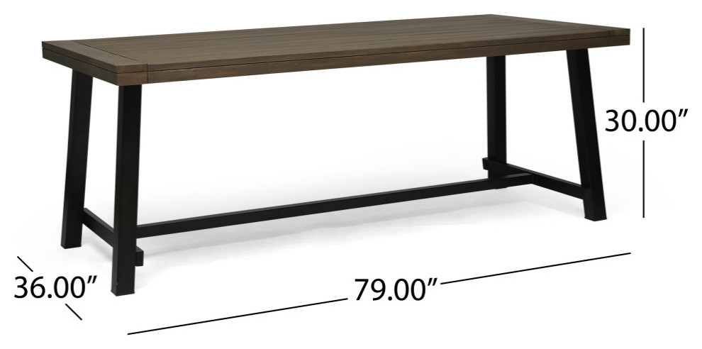 Lyons Outdoor Acacia Wood 8 Seater Dining Set With Dining Bench   Tropical   Outdoor Dining Sets   by GDFStudio  Houzz