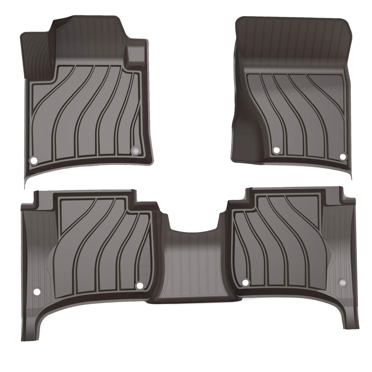 3W Porsche Macan Floor Mats(2014-2023) - Full Set Heavy Duty Car Floor Carpet Mats with Durable Non Toxic TPE Macan Floor Liners All Weather， Black