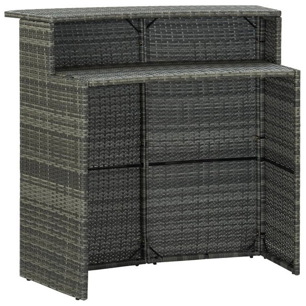 3 Piece Patio Bar Set Gray - Overstock - 36225696