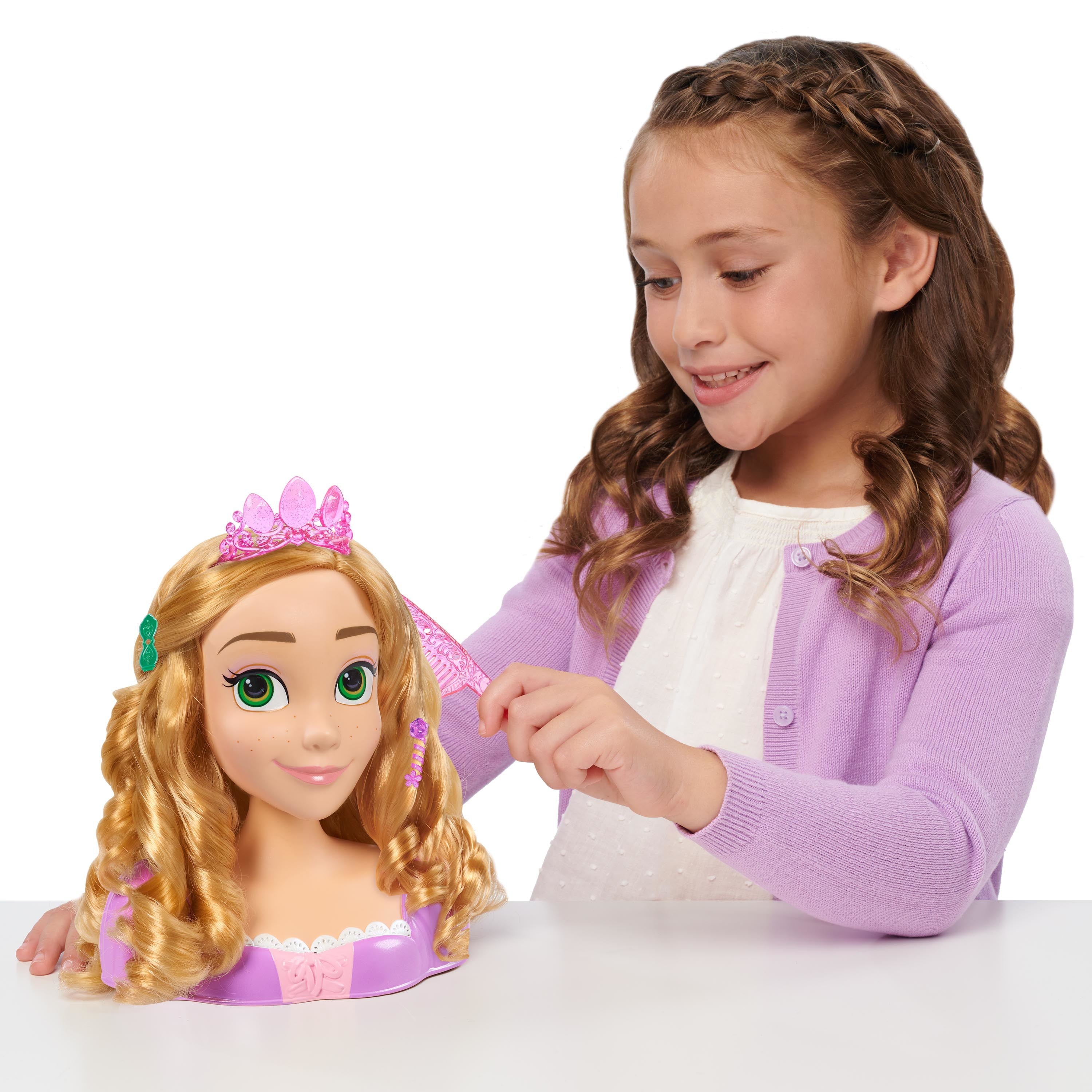 Disney Princess Rapunzel Styling Head, 18-pieces, Pretend Play, Officially Licensed Kids Toys for Ages 3 Up, Gifts and Presents