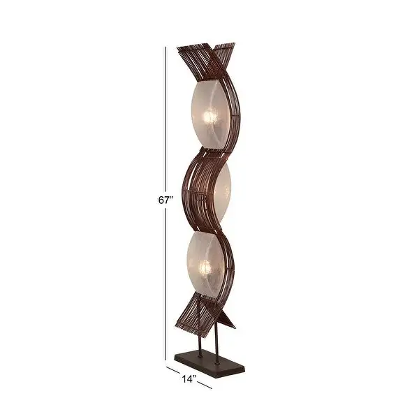 Brown Bamboo Coastal Floor Lamp 67 x 17 x 7 - 17 x 67