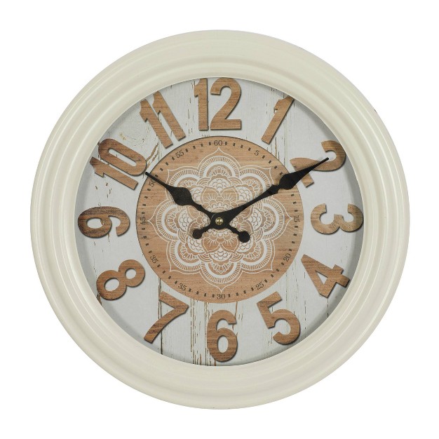 Metal Fluted Frame Wall Clock White Olivia amp May