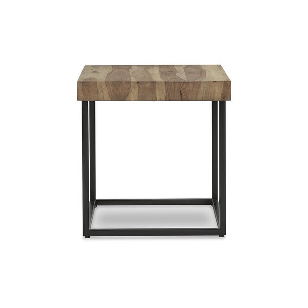 Signature Design by Ashley Bellwick Black/Natural Square End Table - 23