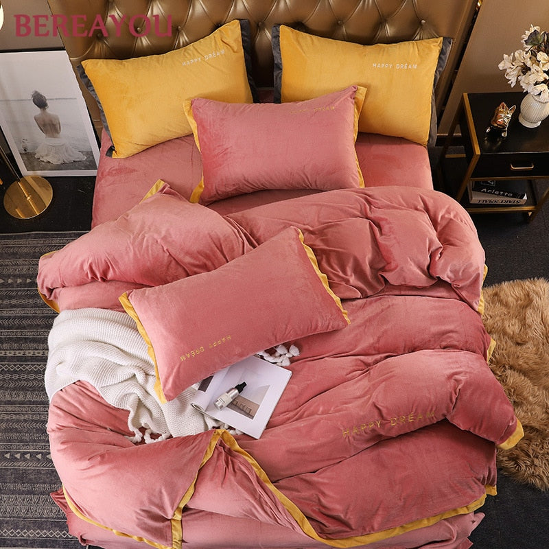 Cushy Crystal Velvet Bedding Set