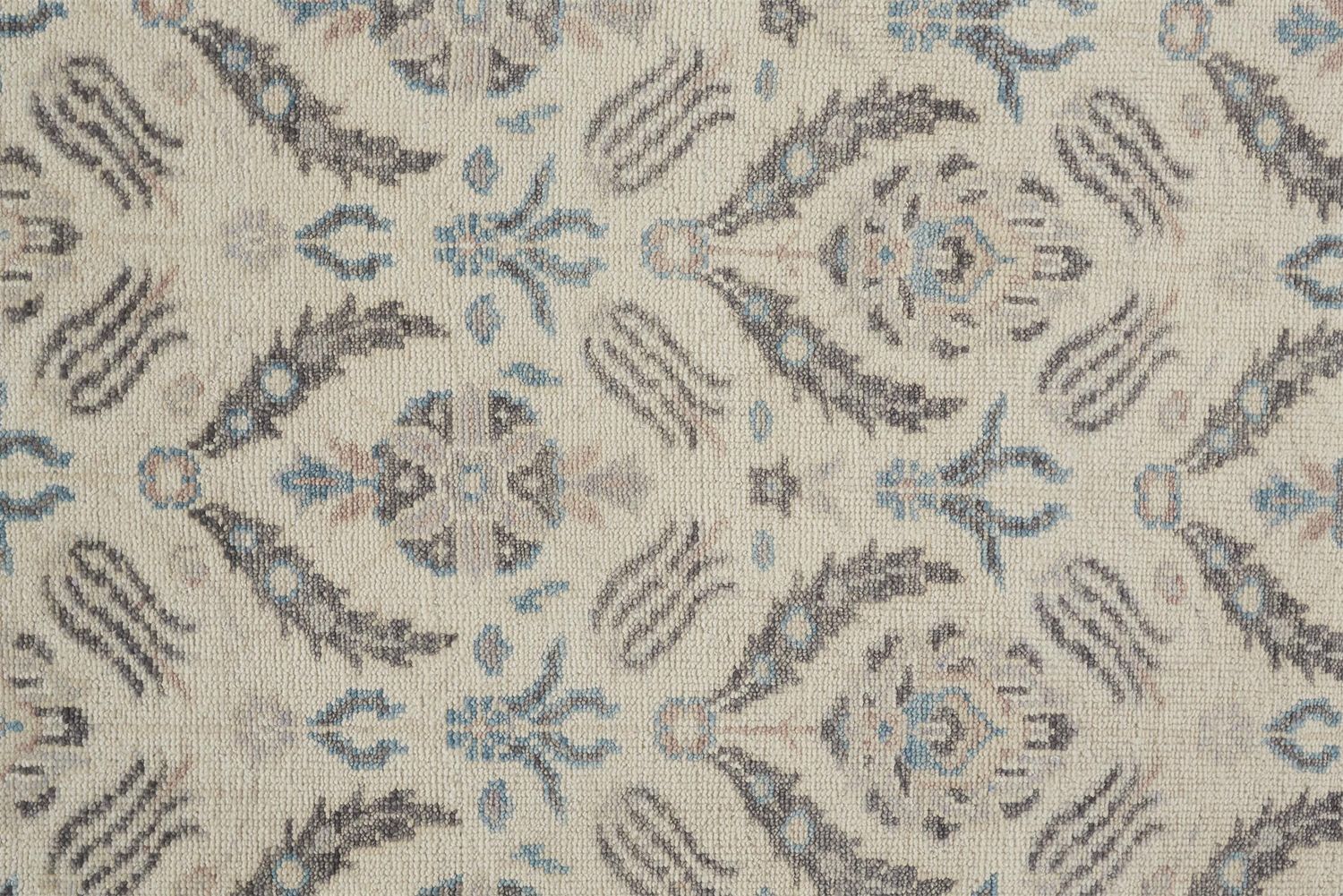 Bennet Hand Knotted Beige and Blue Rug by BD Fine