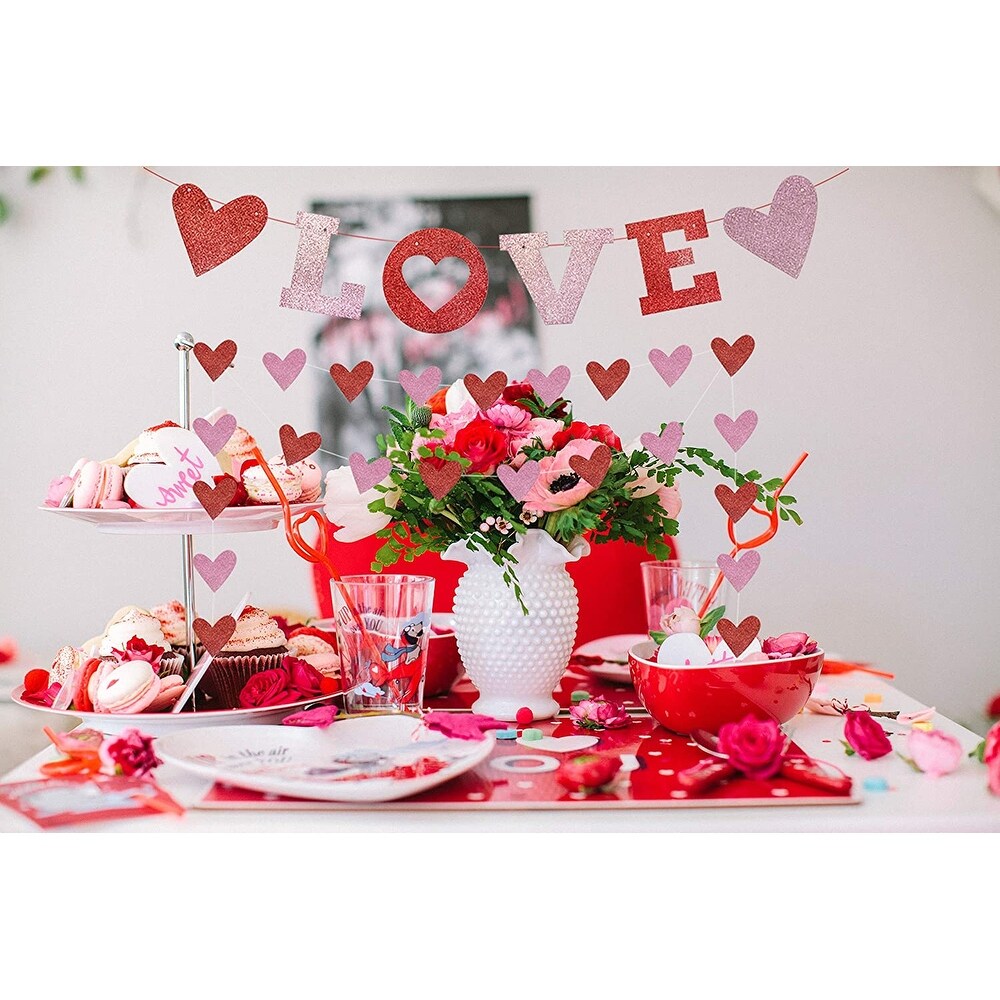 Valentines Day Banner  Valentines Day Decorations Garland