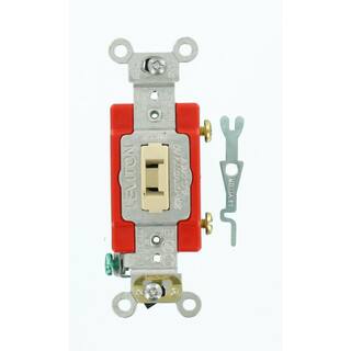 Leviton 20 Amp Industrial Grade Heavy Duty Single-Pole Locking Toggle Switch Ivory 364-01221-2IL