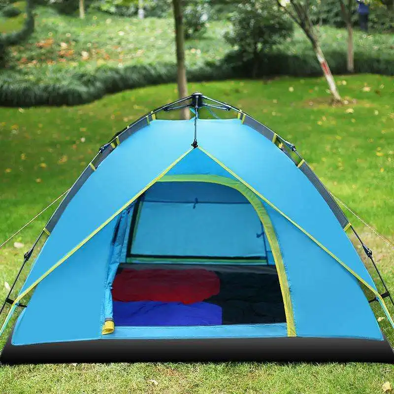 Outdoor four corner camping tent thickened rain proof camping outdoor portable automatic bounce