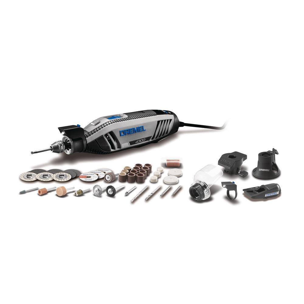 Dremel 4300 Series 1.8 Amp Variable Speed Corded Rotary Tool Kit with 11-Pc EZ Lock Cutting Rotary Accessories Kit 4300540+EZ72801