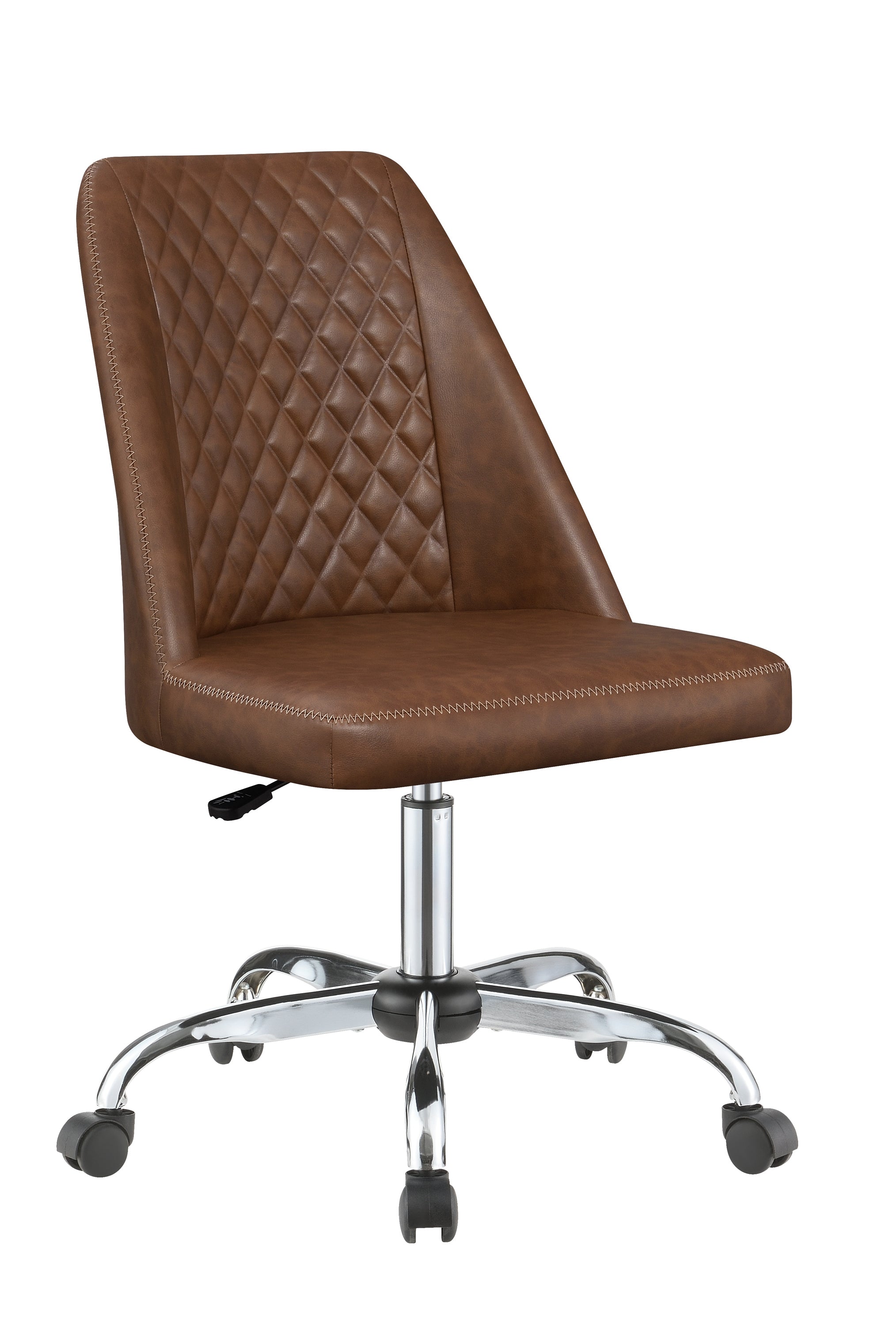 Althea Upholstered Tufted Back Office Chair Brown And Chrome-881197